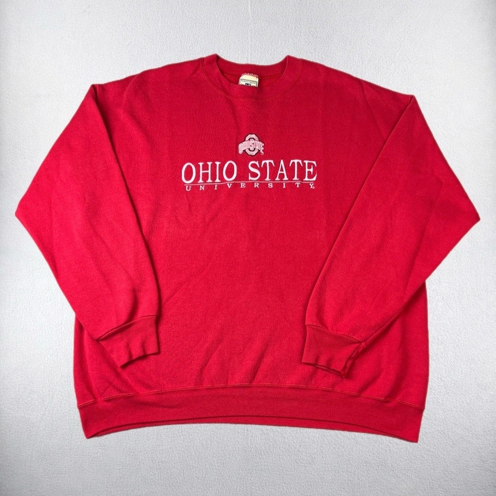 Vintage Ohio State University Sweatshirt Mens XL Red Embroidered Crewneck Lee